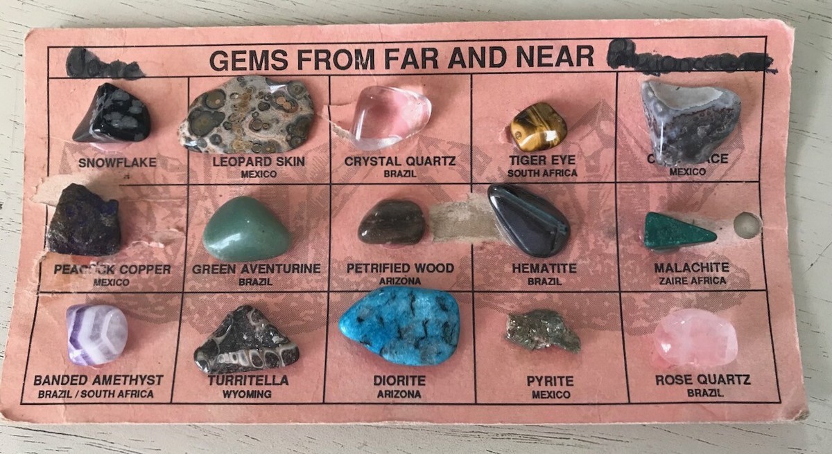 VINTAGE ROCK COLLECTION GEMS FROM FAR AND NEAR 15 rocks