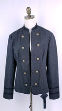 NWT Mina Self Women's Size XL Gray Blazer Jacket Double Breasted Open Front