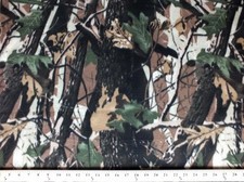 Camouflage Bark Fleece Fabric Print by the Yard A505.04