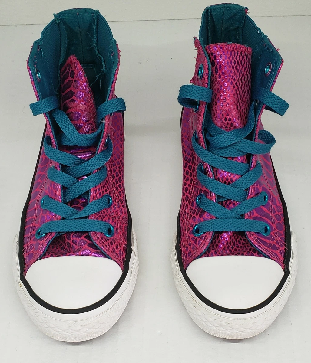 Pink converse clearance high tops girls