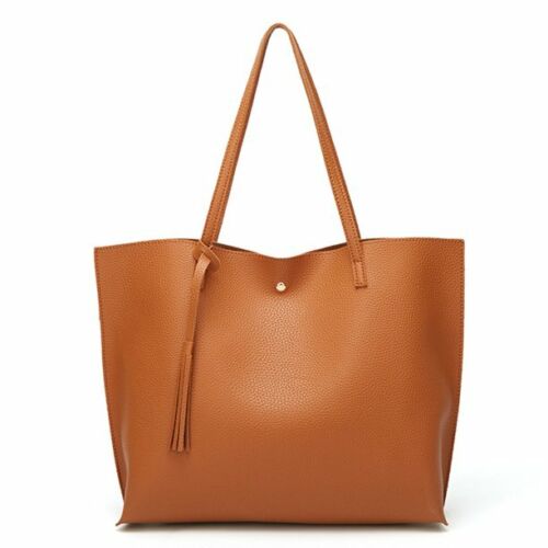 Women PU Leather Tote Tassels Shoulder Bag Ladies Fashion Satchel Messenger Bag