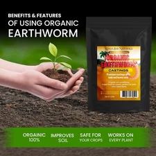 2 LBS!  Organic Fresh Worm Castings 100% Natural Garden Soil Builder Fertilizer