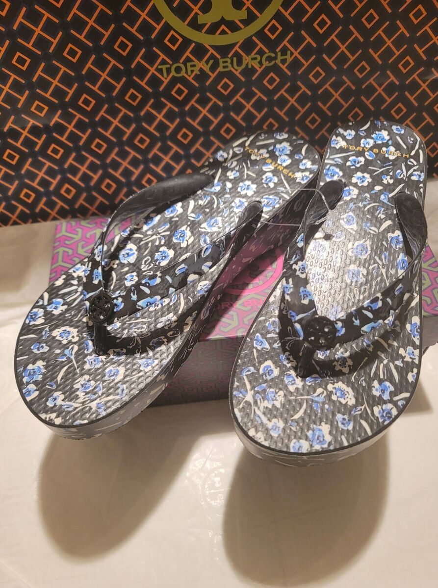 Tory Burch Floral Wedge Flip-Flop Thongs Sandals;SZ 8 Tory Burch Floral Wedge Flip-Flop Thongs Sandals;SZ 8
