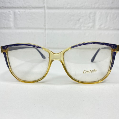 Cristelle Eyeglasses Frame Yellow Clear Blue Full Rim CR01 H2846