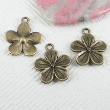 10pcs 18.7mm antiqued bronze color 18.7mm flower charms EF0864