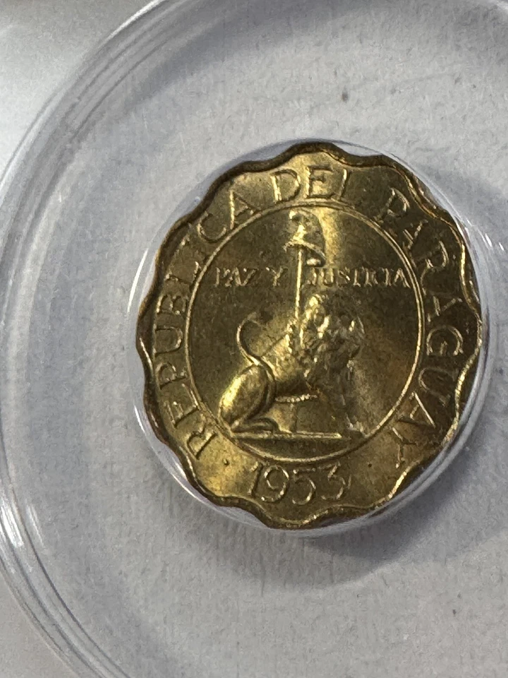 1953 Paraguay 25 Centimos Graded MS 65 by ANACS - Image 3 of 4