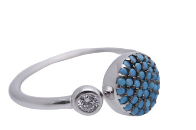 Türkischer Schmuck Türkis Topas 925 Sterling Silber Ring Größenoptionen
