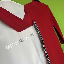 NEW no tags MICHAEL KORS WOMEN DRESS Size M Ribbed RED KNIT STRETCH BODYCON ZIP