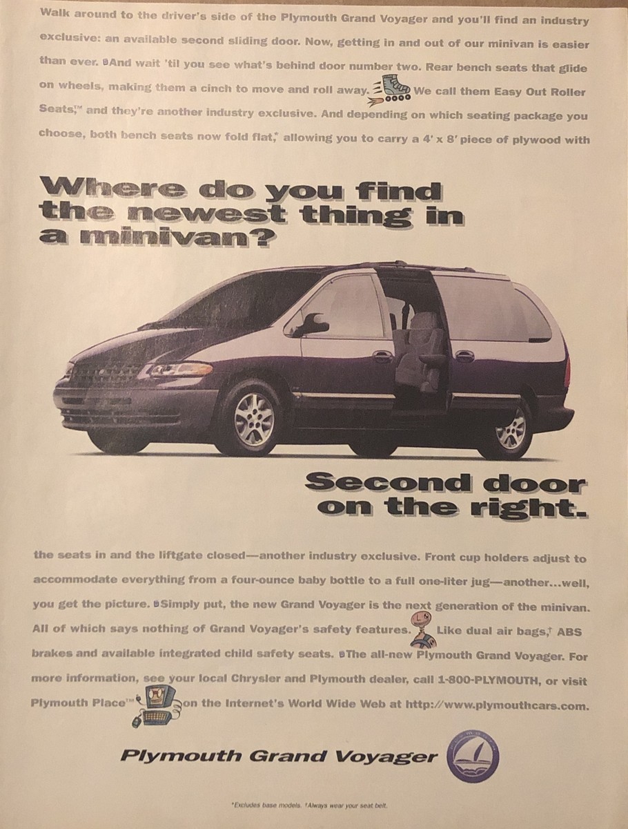 Purple Chrysler Explorer Van Chrysler Minivan 1999 1999 CHRYSLER