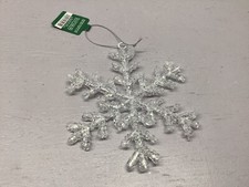 Clear Plastic Christmas Snowflake Ornament 6  