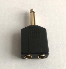 2pcs 6.35mm 1/4" Mono Jack Guitar Audio Plug to 2 x Sockets Female Adaptor