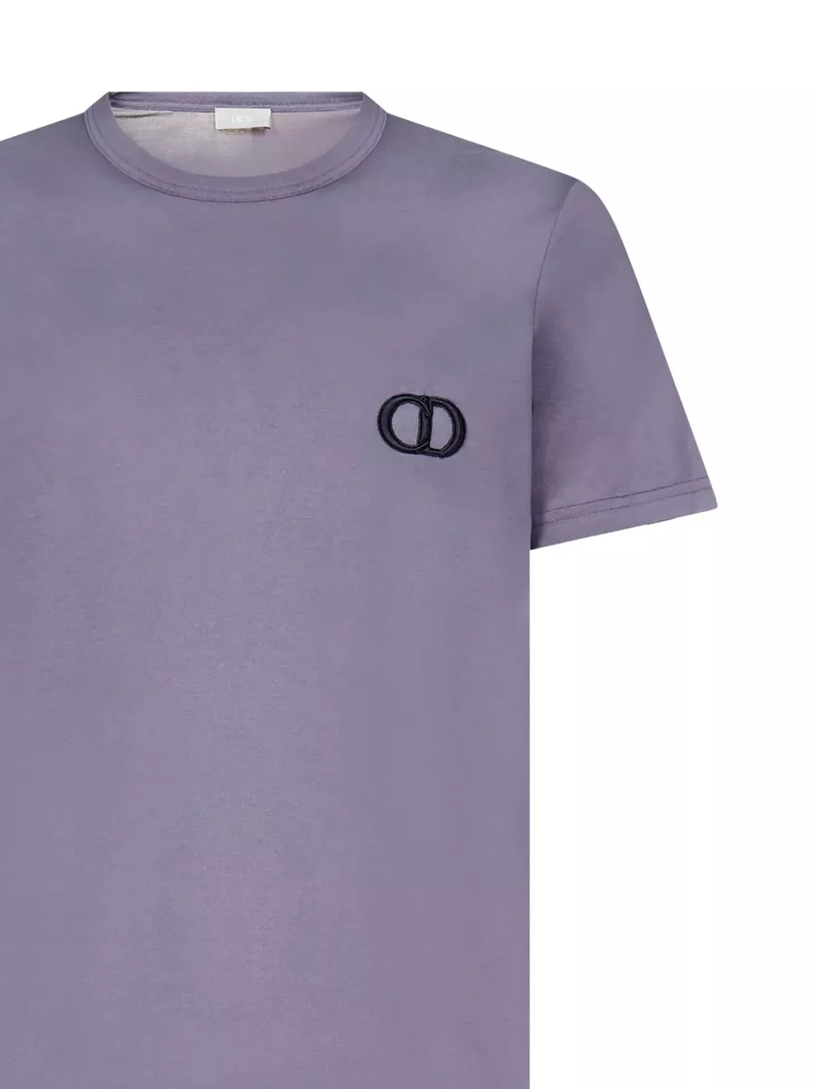 DIOR - T-Shirt - Purple Cotton Jersey CD Icon Logo - Size S *New&Tags*