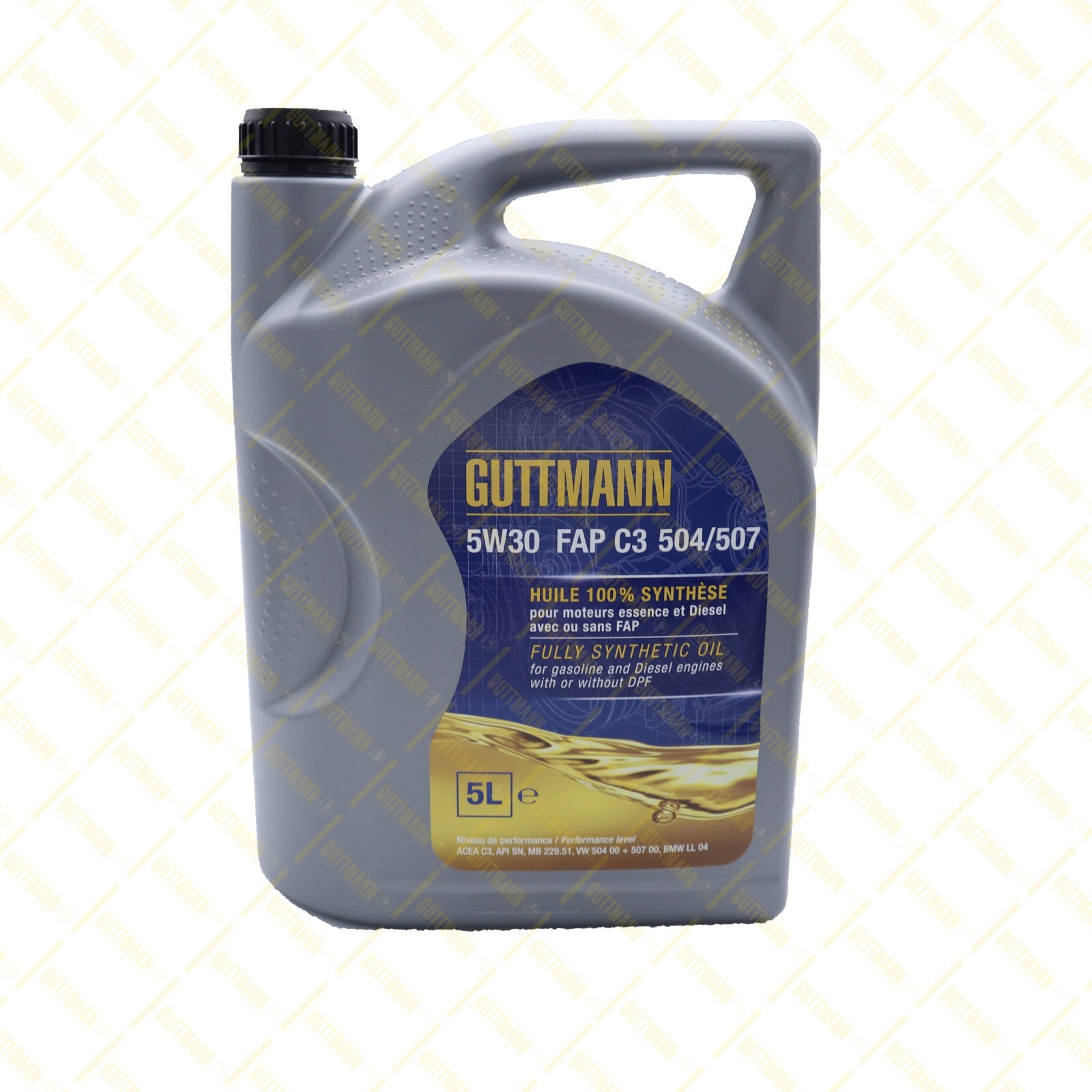 Huile moteur 5W30 C3 Guttmann lubrifiant premium aux normes 504/507