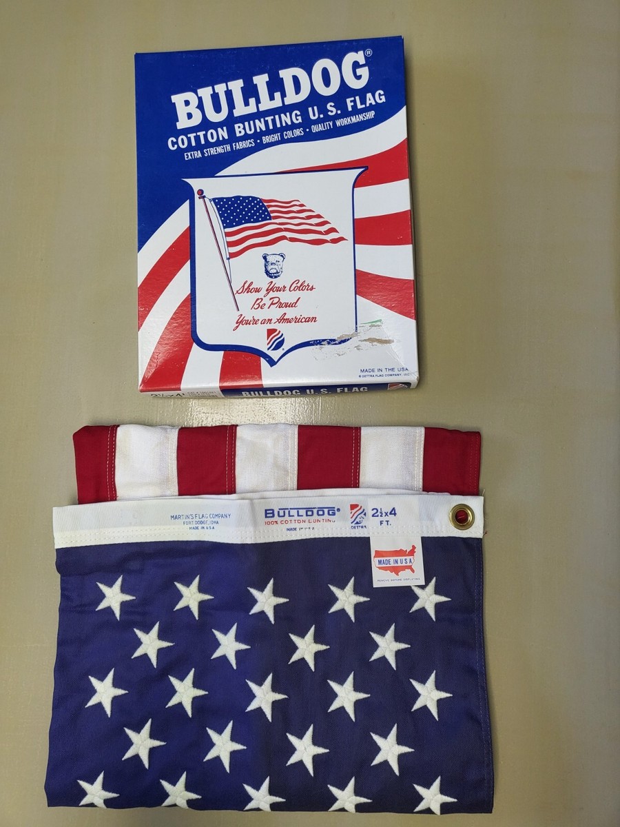 Bulldog USA Flag 2.5 × 4' Ultra Rare NIB | eBay