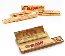 4 Packs of RAW KING SIZE SLIM   Rolling Papers MASTERPIECE with Pre Rolled Tips