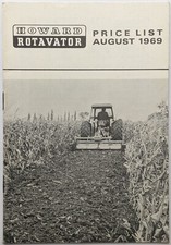 Original Howard Rotavator Price List, August 1969 - Agricultural & Horticultural