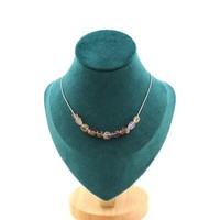 Steine Und MinéRaux. Halskette 10 Perlen Auralite Du Canada. Kette Aus Edelstahl