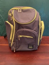 BB Gear 8 Pocket Diaper Backpack Black/Green No Changing Pad EUC Diaper Bag