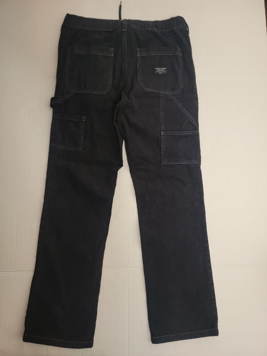 Pacsun Carpenter Pants Mens S Black Corduroy Baggy Loose Fit Pacsun Carpenter Pants Mens S Black Corduroy Baggy Loose Fit