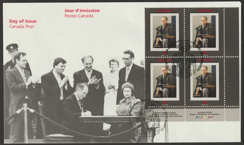 Canada #1909, Pierre Elliott Trudeau, LR PB, Official First Day Cover, FDC 2001