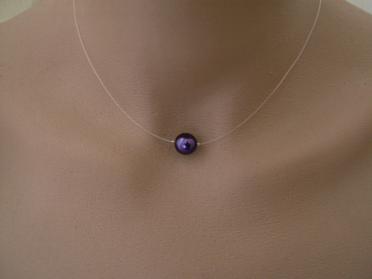 Collier De Perles Vintage En Résine Parme/violet - Bijou Ancien Original Années 60/70 ?