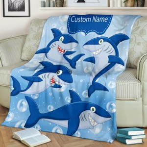 personalized shark blanket