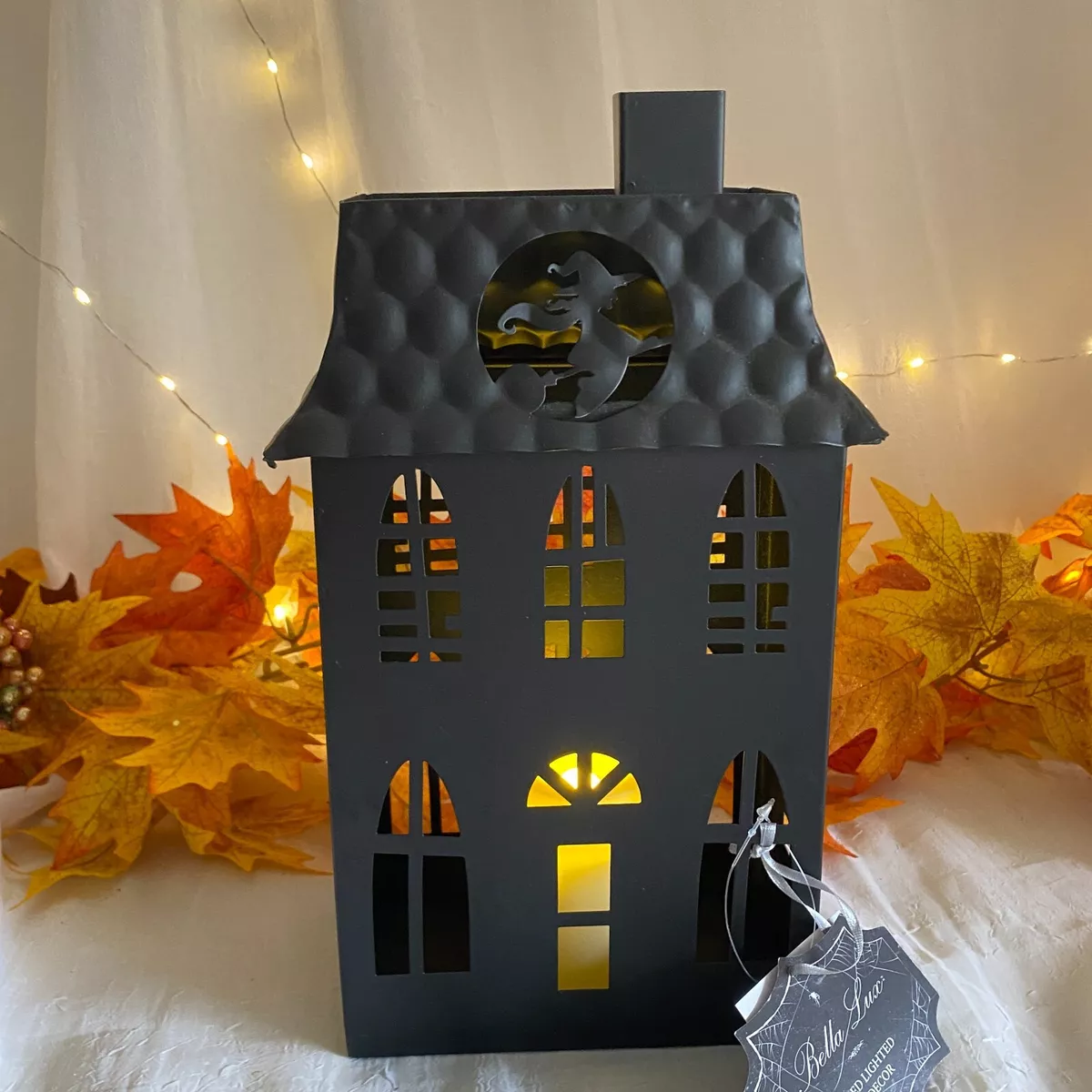 Black house with led lights outlet