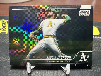 2022 Topps Stadium Club Chrome Reggie Jackson X-Fractor #217 Oakland...