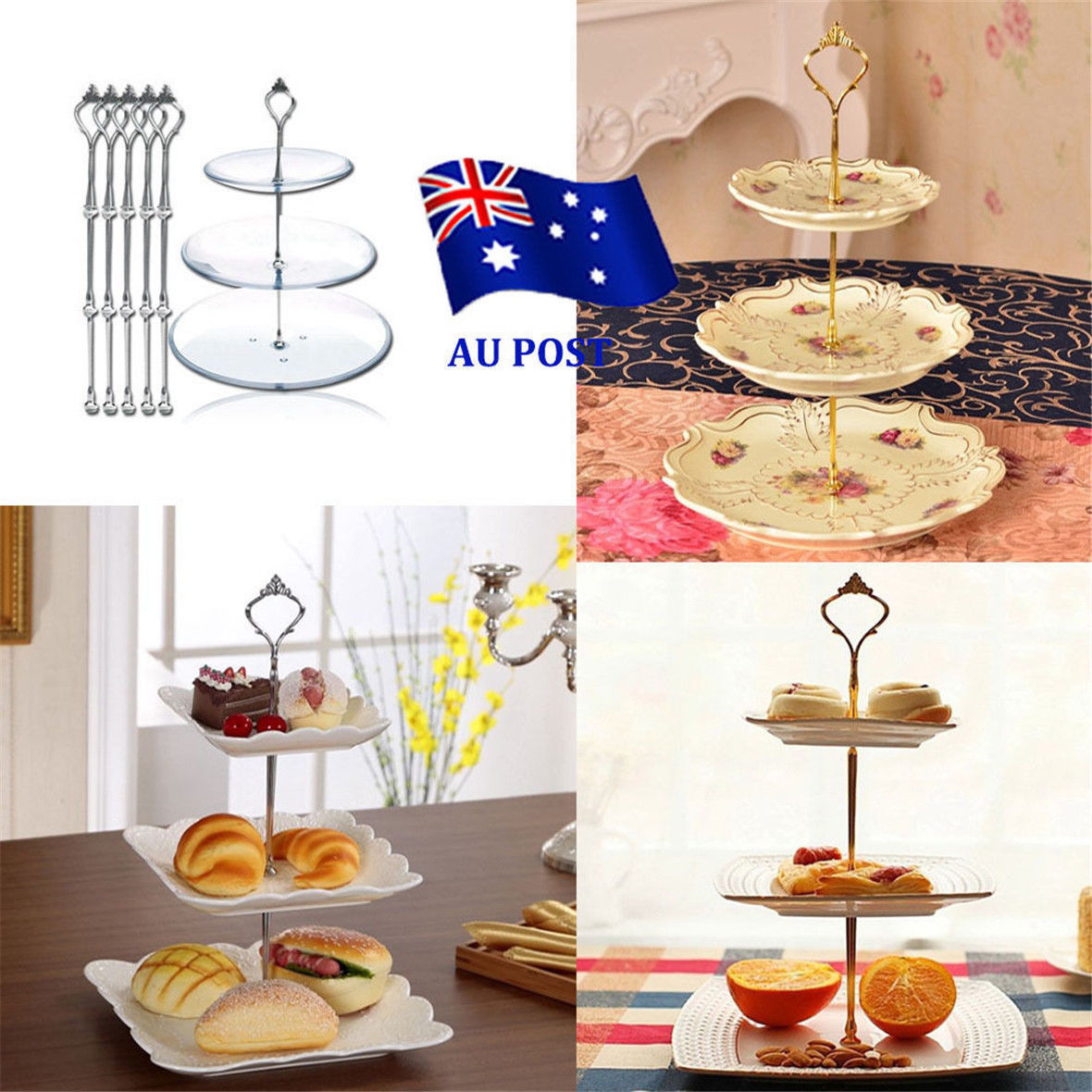 Tier Hardware Crown Cake Plate Stand Handle Fitting Wedding