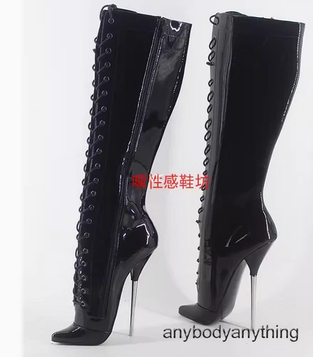 High Heel Stiletto Heel Fetish Platform Knee High Ballet Boots Womens Mens Shoes - Picture 9 of 27