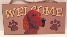 Welcome Irish Setter Dog Breed Wood Sign/Wall Plaque