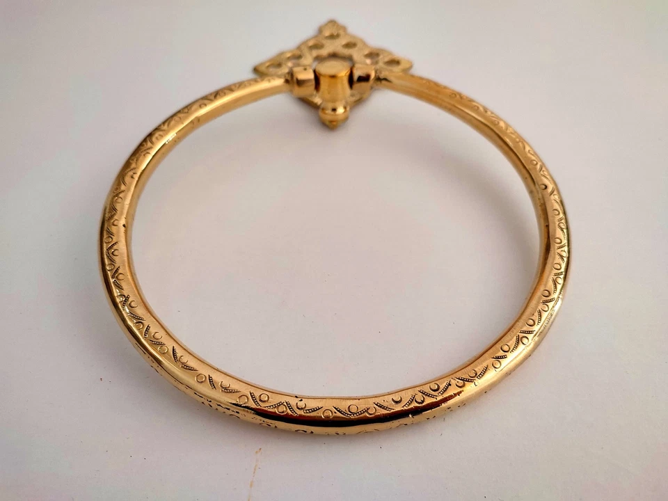 Toallero de latón vintage - Soporte de baño montado en la pared estilo marroquí Foto 3 de 4