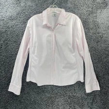 Lady Hathaway Womens Shirt Size L Long Sleeve Button Front Collared Light Pink
