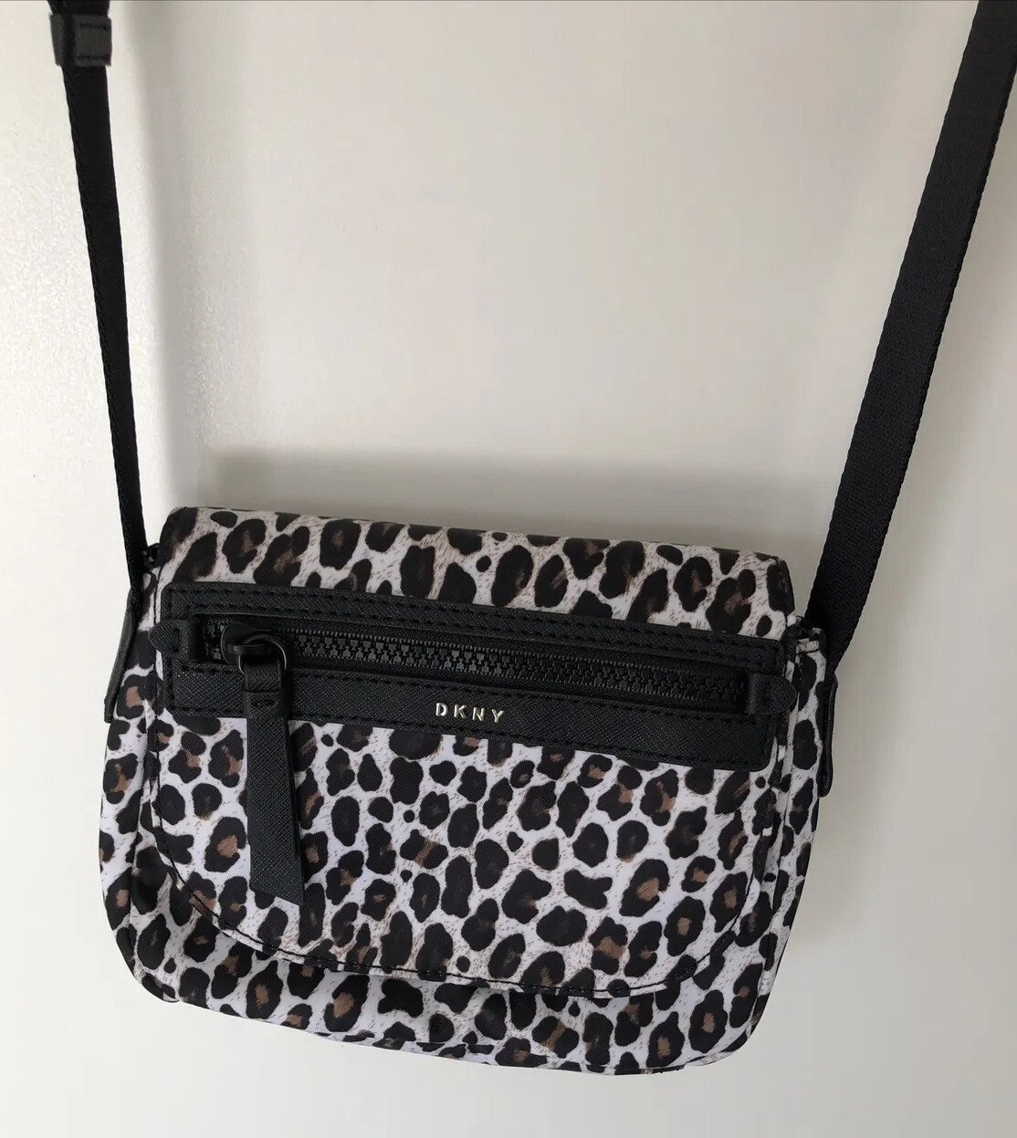 DKNY Women's Leopard Cheetah Nylon Crossbody Shoulde… Gem