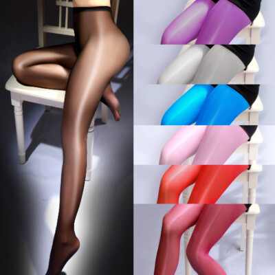 SexyDamen Nylon Feinstrumpfhose Offen Strumpfhose Shiny Glossy Pantyhose Strümpf
