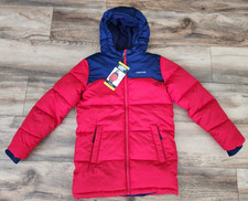 Lands' End Youth Fleece Lined Parka  Winter Jacket  Red Blue  S 7-8  NEW