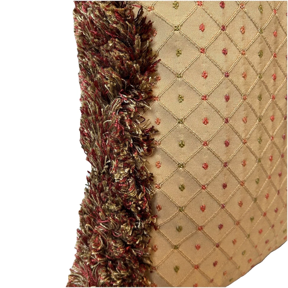 Almohadas y flecos Biltmore For Your Home rojo tostado dorado marrón lumbar Foto 3 de 4