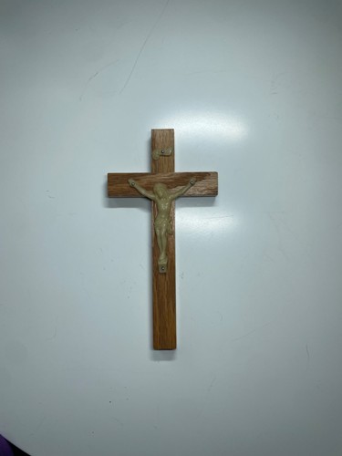 Vintage Wooden Crucifix Celluloid Cross Catholic Religious