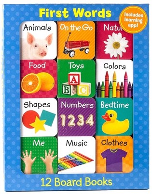 First Words 12 Mini Board Book Set for Early Learning
