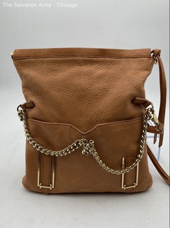Botkier Womens Brown Leather Inner Pockets Adjustable Strap Crossbody Bag