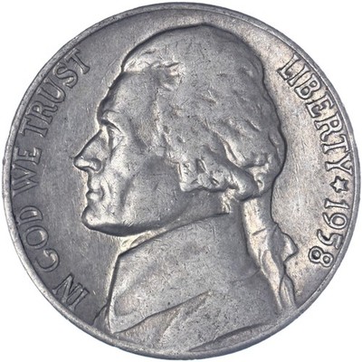 1958 D Jefferson Nickel Very Fine VF | eBay