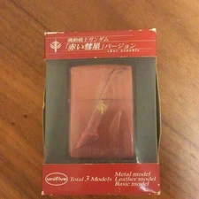 No Oil ZIPPO Lighter Gundam Mobile Suit Red Comet Version 2 Titanium Case