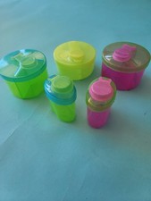 Set of 5 Munchkin Containers 3 with 3 sections, 2 minis, Spill Proof Lids