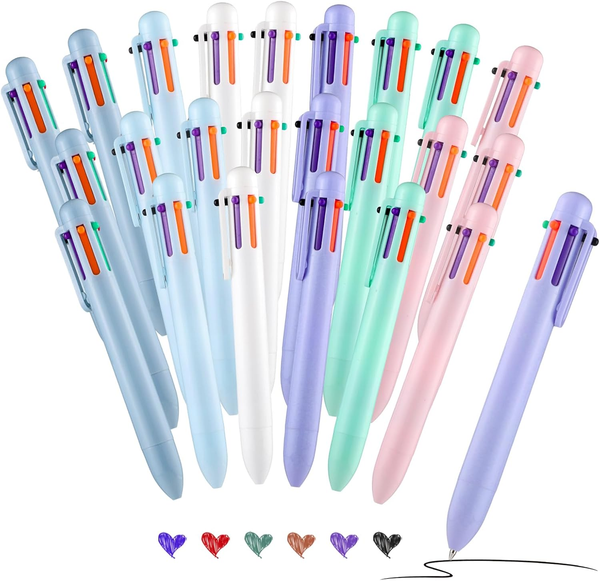 Yoosso 24 StüCk Kugelschreiber Mehrfarbig 6 In 1, Geschenke Zur Einschulung-image