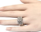 14k white gold 3.25ct Diamond cluster engagement ring 2 wedding band set 17.8g 8 — photo 9