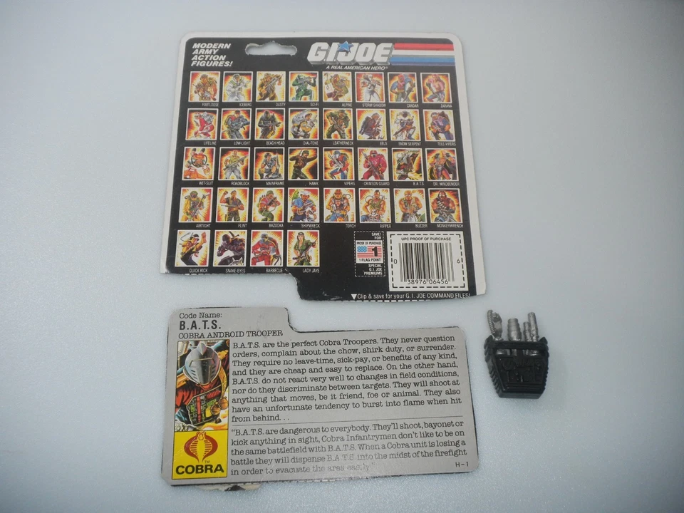 Figura Cobra BATS v1 1986 Android de colección G.I. GI Joe 3,75 ARAH *100 % completo Foto 3 de 4