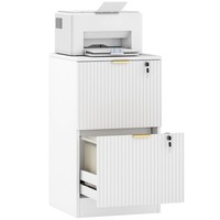 Filing Cabinet, File Cabinet with 2 Lockable Drawers and Hanging Rails