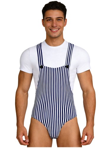 Herren Nachtwäsche V-Ausschnitt Body Ballett Overall Homewear Nachtwäsche Knopf Schritt - Bild 49 von 57