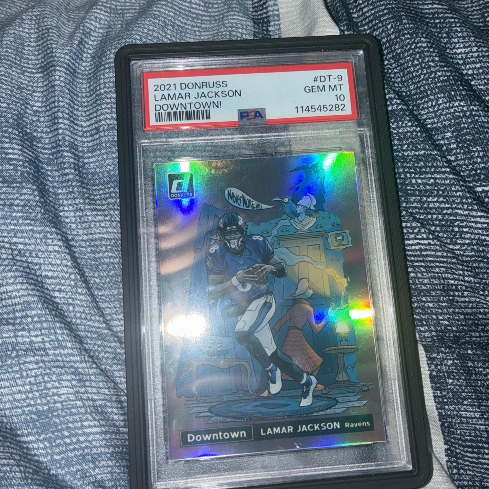 2021 Panini Donruss Downtown! Lamar Jackson PSA 10 Gem Mint Baltimore Ravens