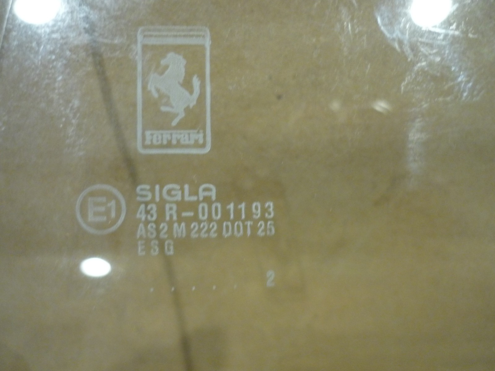 Ferrari 348, 355- RH Door Glass Valid For Spider  - P/N 64250900